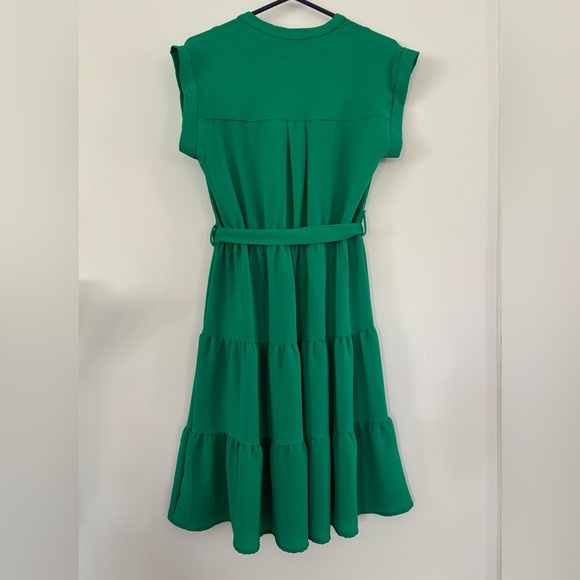 Monteau Los Angeles Kelly Green Ruffle Dress Size Small - Picture 2 of 7